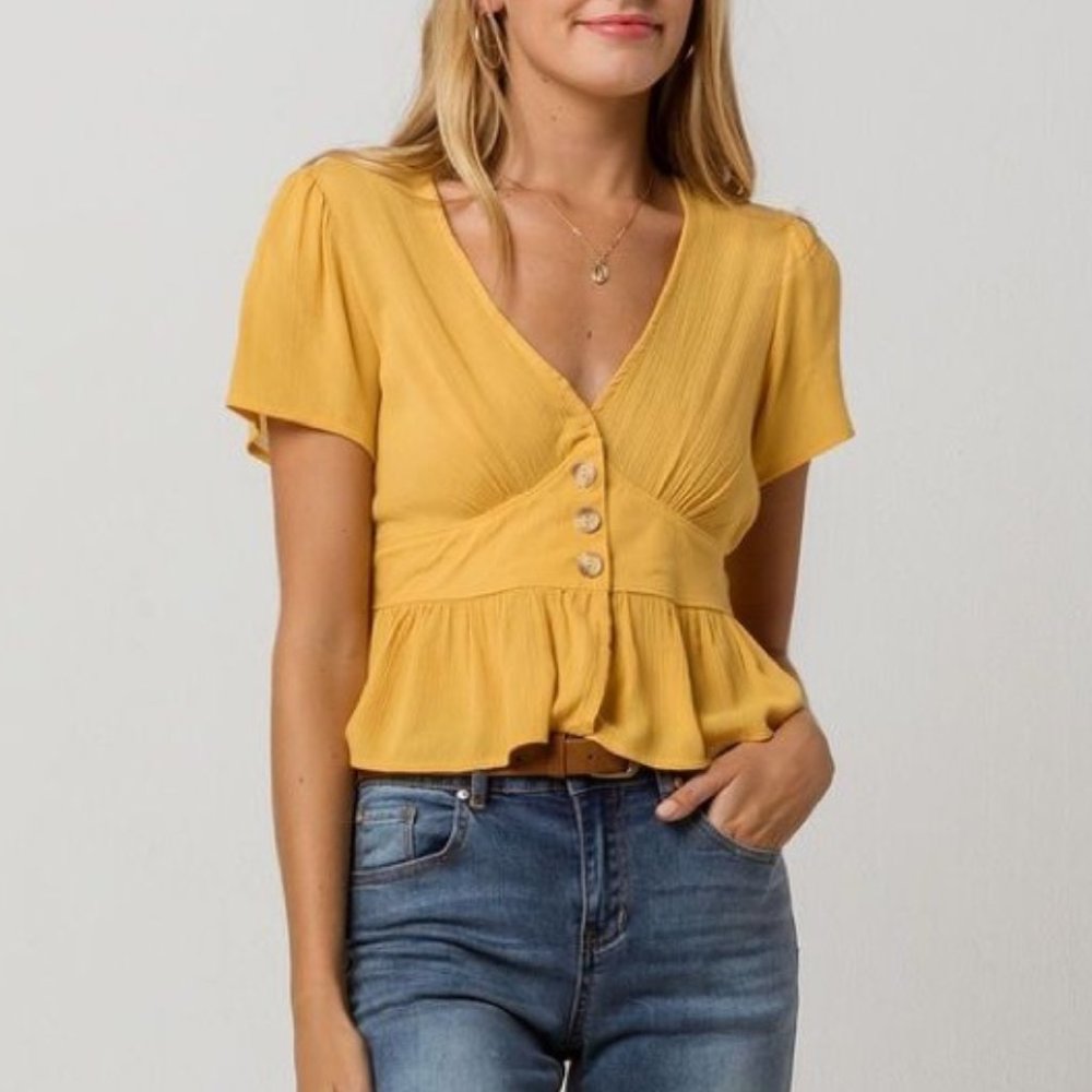 Sky and Sparrow Yellow Blouse